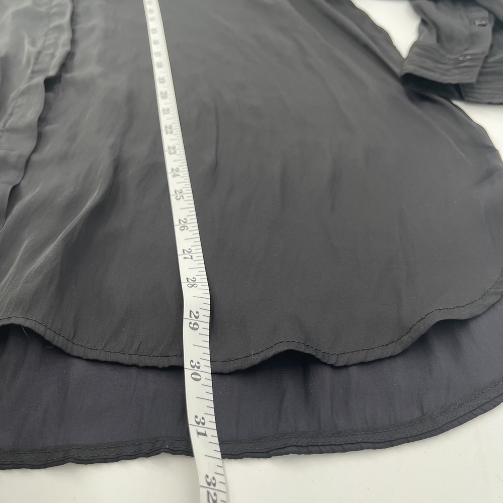Old Navy Oversized Satin Shirt Black Tunic Minimalist Womens‎ XL - Picture 6 of 7